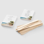 水彩トロピカルビーチウェディングプログラム ハンドファン (組立なし)