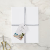 水彩トロピカルビーチウェディング御礼 ギフトタグ (より糸付き)