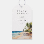 水彩トロピカルビーチウェディング御礼 ギフトタグ (裏面)