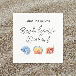 水彩トロピカルビーチ独身最後の夜 スタンダードカクテルナプキン