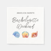 水彩トロピカルビーチ独身最後の夜 スタンダードカクテルナプキン (正面)