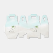 水彩トロピカルビーチ結婚式お願いボックス フェイバーボックス (折り畳みなし)