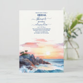 水彩トロピカルビーチ  ブライダルシャワー 招待状 (スタンド正面)