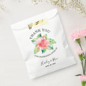 水彩トロピカルピンクハイビスカス ハワイアン フェイバーバッグ (封をした状態)