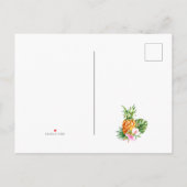 水彩トロピカルフラワーの新住所 案内ポストカード (裏面)