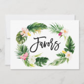 水彩トロピカルフラワーガーランドギフトサイン 招待状 (正面)