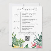 水彩トロピカルフラワーズガールズウィークエンド 招待状 (裏面)