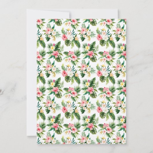 水彩トロピカルフラワーズサマーティーパーティー 招待状 (裏面)