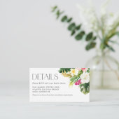 水彩トロピカルフラワーズサマーRSVP詳細 エンクロージャーカード (スタンド正面)