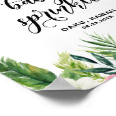 水彩トロピカルフラワーズベビー散水ウェルカム ポスター (角)