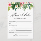 水彩トロピカルフラワーズリタイアメントパーティー アドバイスカード (正面)