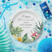 水彩トロピカルフラワーズリタイアメントパーティー ペーパープレート (パーティー)