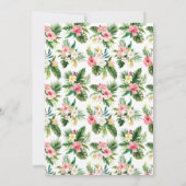 水彩トロピカルフラワーズリースベビーシャワー 招待状 (裏面)