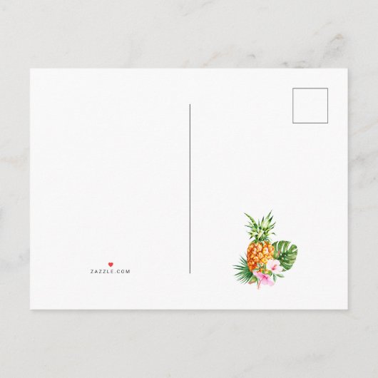 水彩トロピカルフラワーニューアドレス 案内ポストカード (裏面)