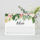 水彩トロピカルフラワーベビーシャワーお母さん – be アドバイスカード (スタンド正面)