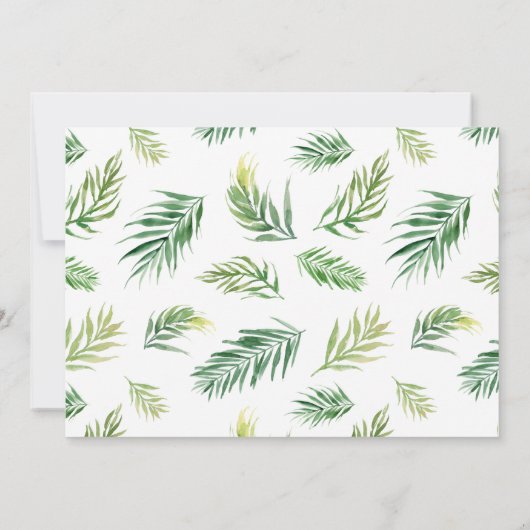 水彩トロピカルフラワーリングギフトサイン 招待状 (裏面)