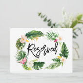 水彩トロピカルフラワーリース予約サイン 招待状 (スタンド正面)