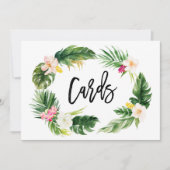 水彩トロピカルフラワーリース カード サイン (正面)