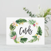 水彩トロピカルフラワーリース カード サイン (スタンド正面)