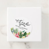 水彩トロピカルフラワー結婚ズサンキュー フェイバータグ (インサイチュ)