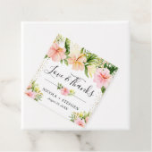 水彩トロピカルフラワー結婚ズ フェイバータグ (インサイチュ)