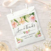 水彩トロピカルフラワー結婚ズ フェイバーバッグ (クリップ留めされた状態)