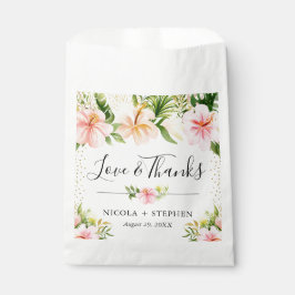 水彩トロピカルフラワー結婚ズ フェイバーバッグ