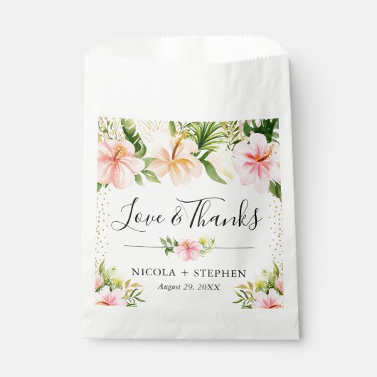 水彩トロピカルフラワー結婚ズ フェイバーバッグ (正面)