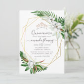 水彩トロピカルフラワー キンセアニエラ 招待状 (スタンド正面)