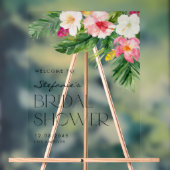 水彩トロピカルフラワー サマー ブライダルシャワー アクリルサイン (ニュートラル)