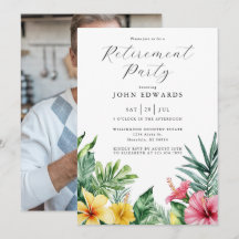 水彩トロピカルフラワー　リタイアメントパーティーの写真