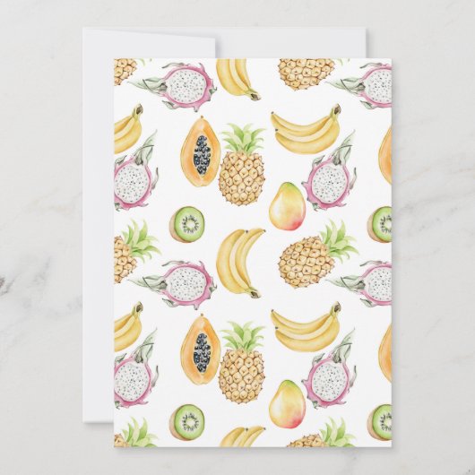 水彩トロピカルフルーツサマーバースデーパーティー 招待状 (裏面)