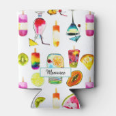 水彩トロピカルフルーツ,ジュース,カクテル 缶クーラー (裏面)
