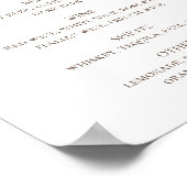 水彩トロピカルフローラ結婚ズバーメニュー ポスター (角)