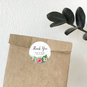 水彩トロピカルフローラ結婚式の引き出物有難う ラウンドシール