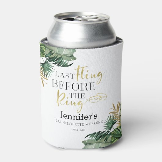 水彩トロピカルブライズメイドウィークエンド 缶クーラー (缶正面)