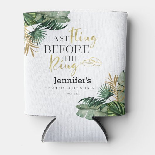 水彩トロピカルブライズメイドウィークエンド 缶クーラー (正面)