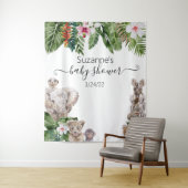 水彩トロピカルベイビージャングルアニマルズサファリタップ タペストリー (インサイチュ)