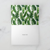 水彩トロピカルリーフの感謝カード サンキューカード (内部)