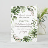 水彩トロピカルリーフウェディング 招待状 (スタンド正面)