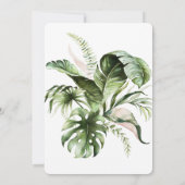 水彩トロピカルリーフウェディング 招待状 (裏面)