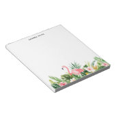 水彩トロピカルリーフフラミンゴカスタムメモ帳 ノートパッド (アングル)