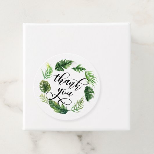 水彩トロピカルリーフリースありがとう フェイバータグ (インサイチュ)