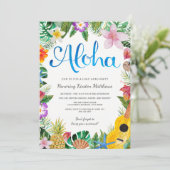 水彩トロピカルルアウ卒業パーティー招待状 招待状 (スタンド正面)