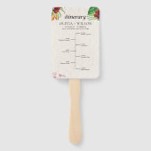 水彩トロピカル結婚式 プログラムとタイムライン ハンドファン (裏面)