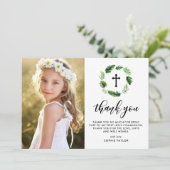 水彩トロピカル葉リース初会 サンキューカード (スタンド正面)