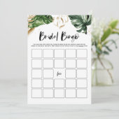 水彩トロピカル ウェディングシャワー ビンゴゲーム カード (スタンド正面)