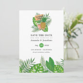 水彩トロピカル サマー ビーチ ウェディング セーブザデート (スタンド正面)