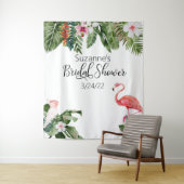 水彩トロピカル フラミンゴ ブライダルシャワー タペストリー (インサイチュ)