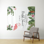 水彩トロピカル フラミンゴ ブライダルシャワー タペストリー (インサイチュ(横))